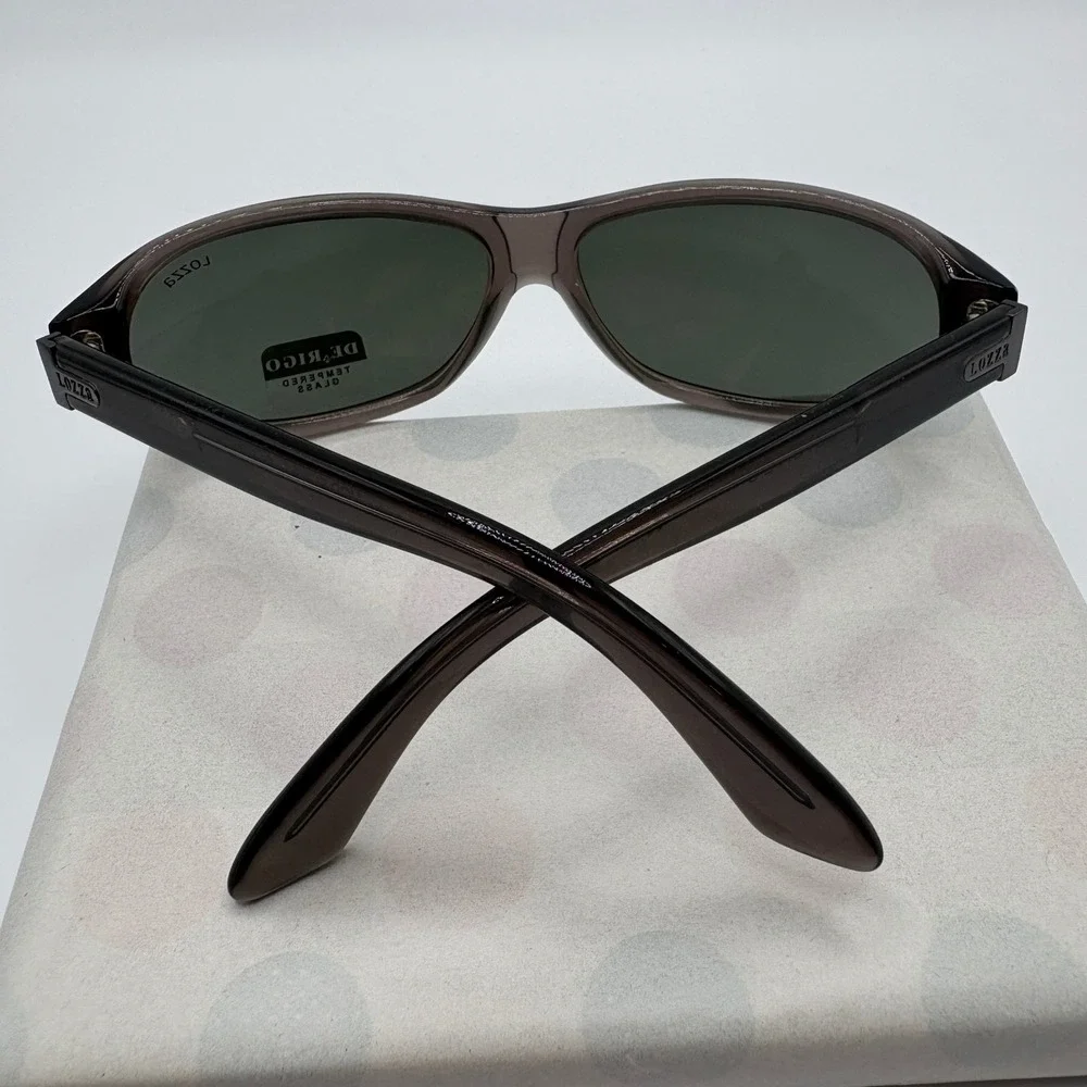 Lozza Estoril 3 1653/61/705 Vintage Charcoal Gray Oval Sunglasses Italian Made